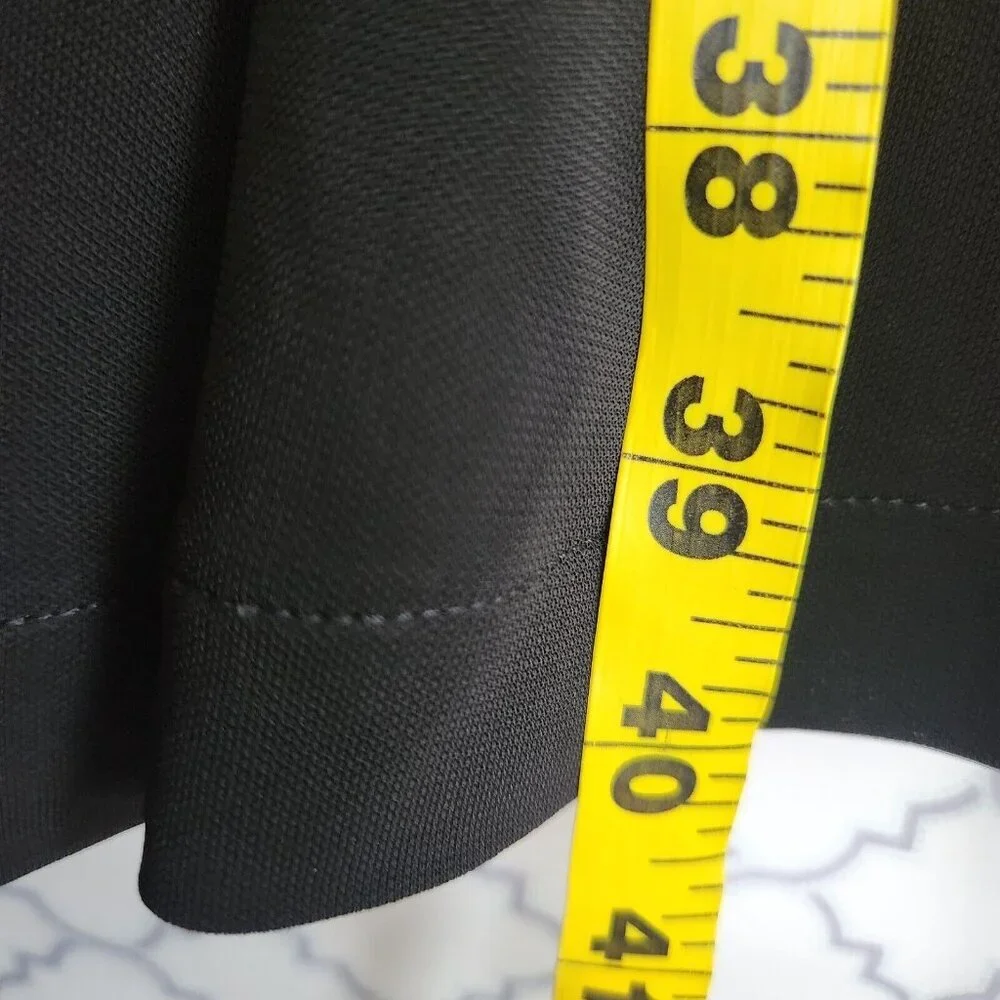 Club Monaco Women's 2 Midi Dress Black Sheep Leather Trim Fit‎ & Flare Side Zip